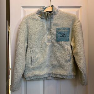 Ivory Ella Sherpa Quarter Zip Pullover Women’s Small Blue Pocket Fleece